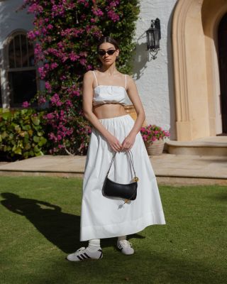 Nomi Cotton Ruched Midi Skirt