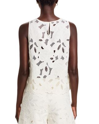 Berodi Broderie Anglaise Sleeveless Lace Top