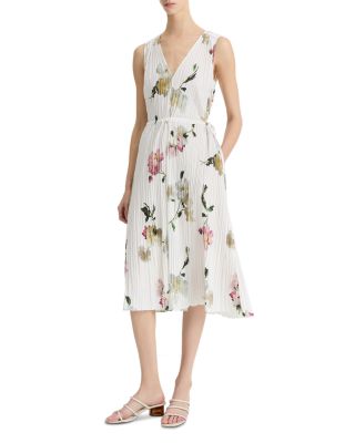 Wilted Peony Pleated Dress