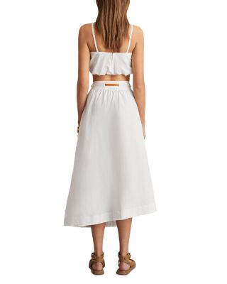 Belted Split Midi Skirt