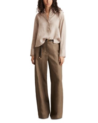 Nina Linen Popover Top