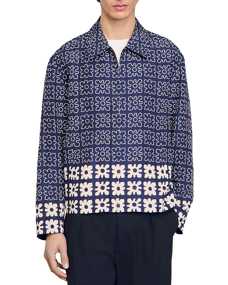 Sandro Jacket With Floral Motif