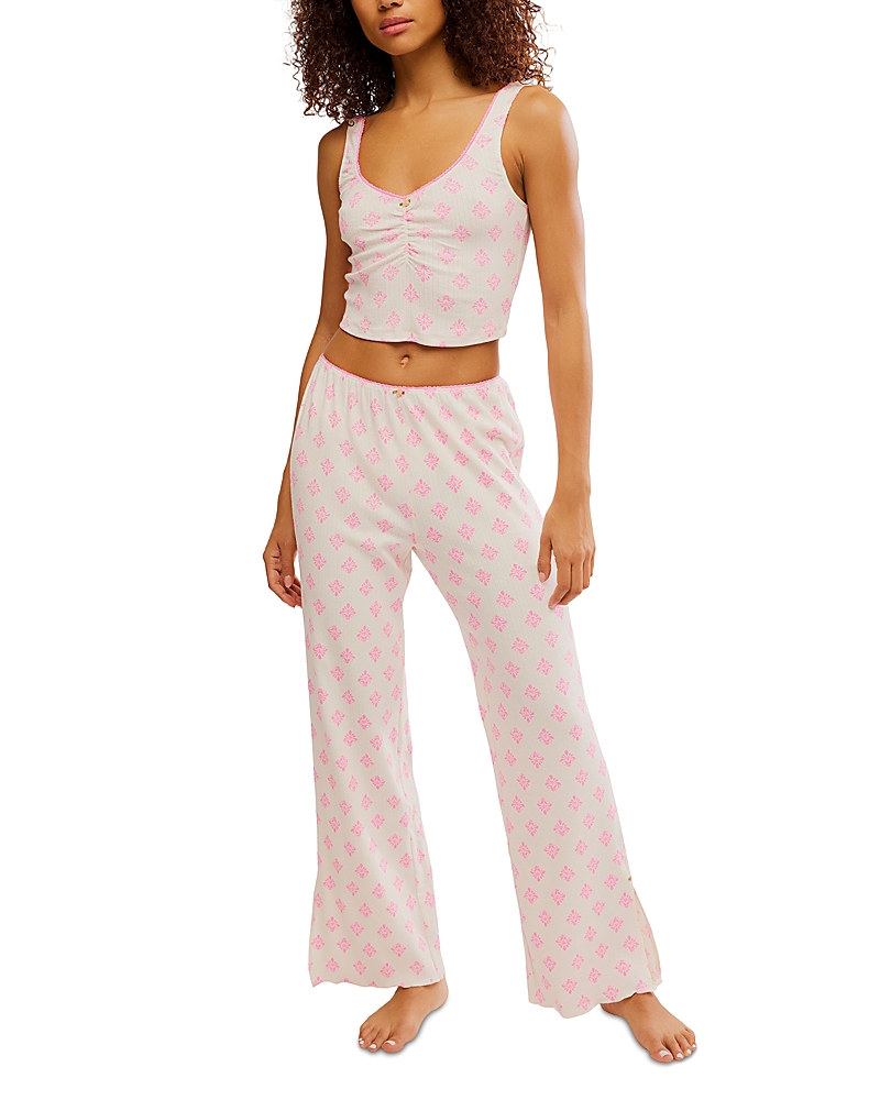Free People Fresh In Love Lounge Set In Snow Combo