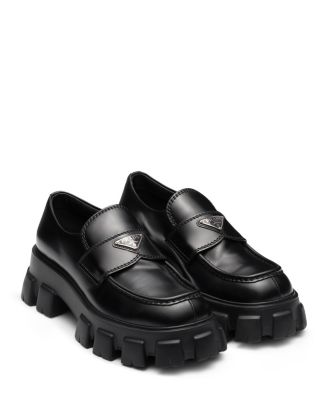 Prada Men's Monolith Brushed Leather Loafers | Bloomingdale's Men