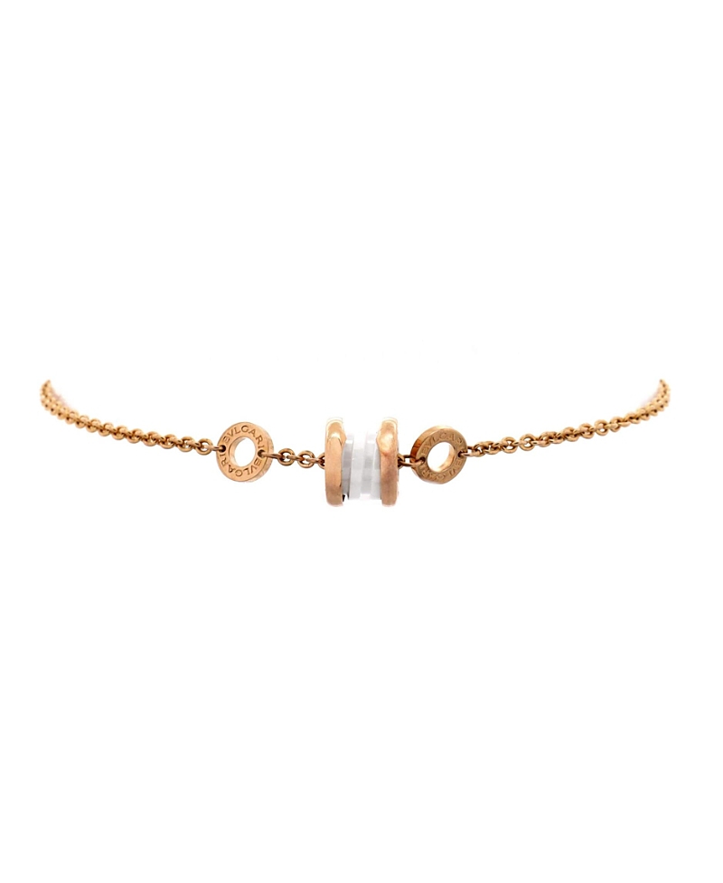 Pre-owned Pre-owned Bvlgari Bvlgari B. Zero1 Soft Bracelet 18k Rose Gold With Ceramic