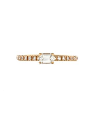 Pre-Owned Cartier - Etincelle de Cartier Ring 18K Gold with Princess Cut Diamond and Pave Diamonds