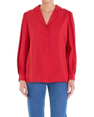 Women's Scallop Collared Dress Shirt