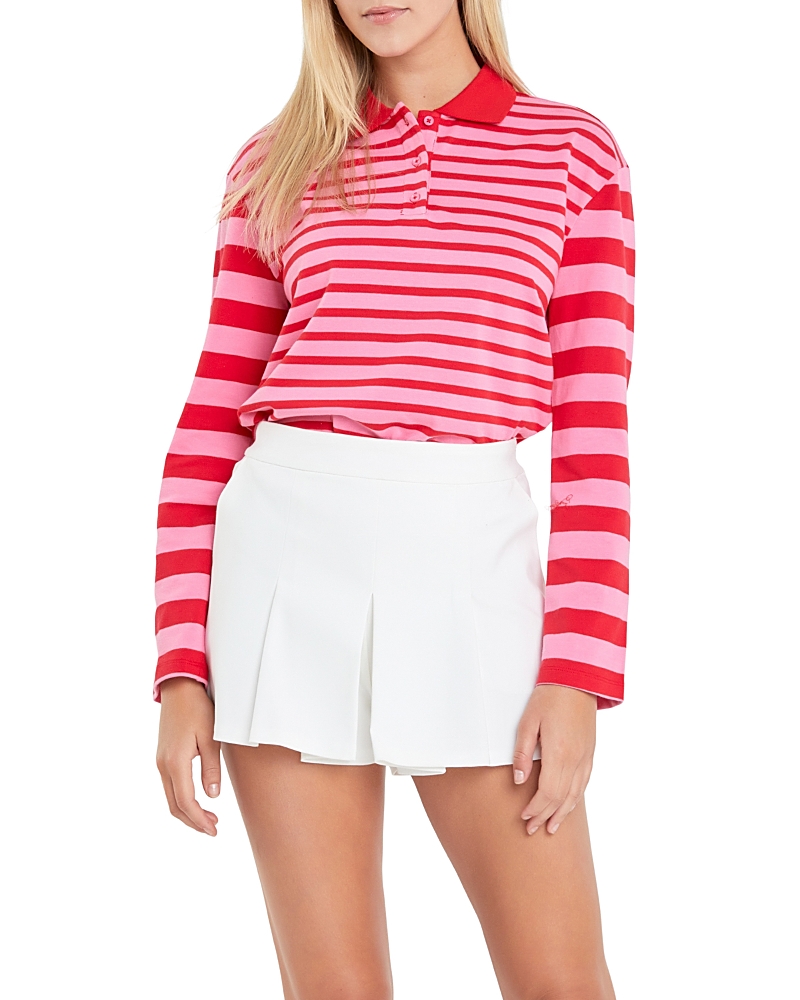 English Factory Women's Stripe Long Sleeve Knit Top