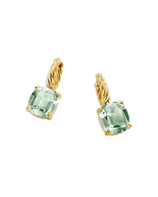 Marbella Drop Earrings in 18K Yellow Gold with Gemstone, 25mm