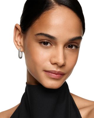 DY Madison&reg; Cable Hoop Earrings in Sterling Silver, 24.3mm