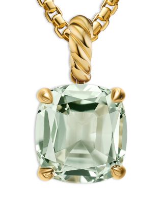 Marbella Pendant in 18K Yellow Gold with Sky Blue Topaz or Prasiolite, 12mm