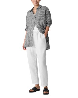 Puckered Linen Classic Collar Shirt