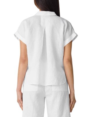 Linen Notch Collar Top