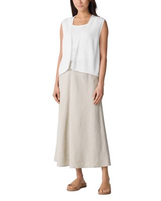 Linen A Line Bias Cut Skirt