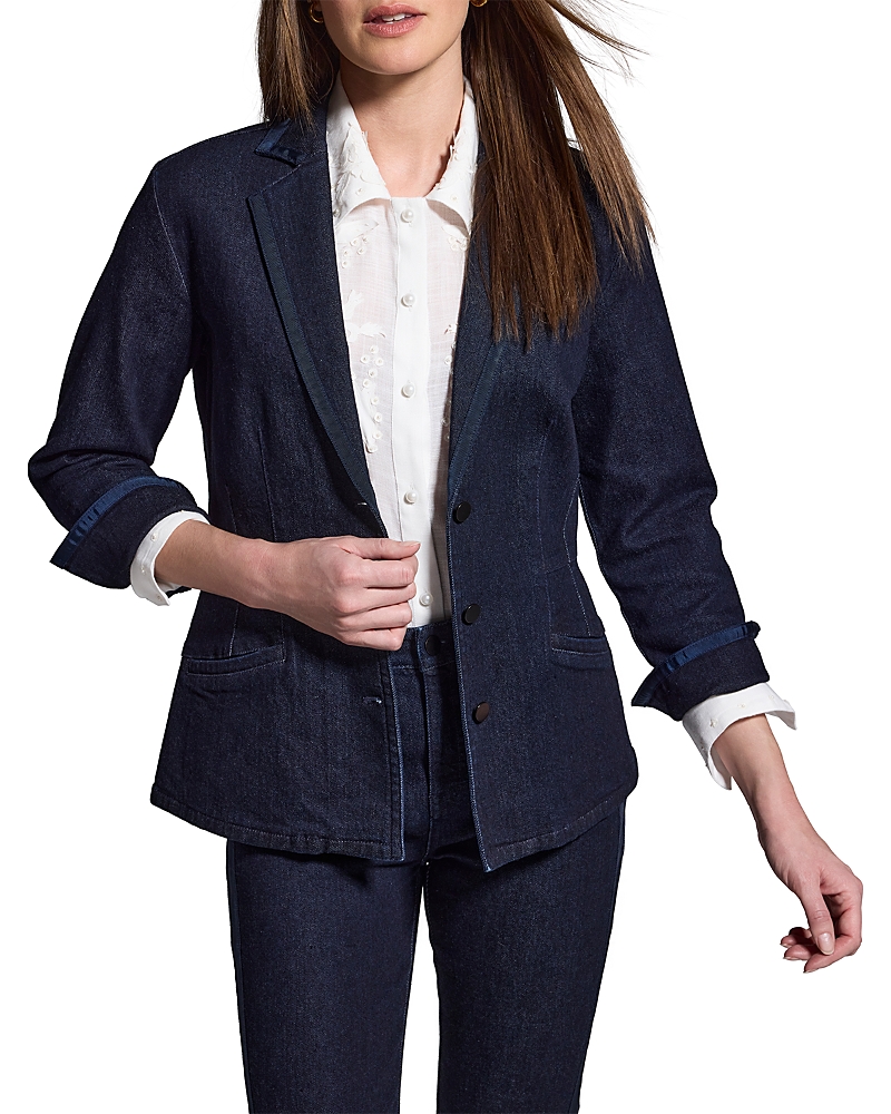 Nic + Zoe Nic+zoe Ribbon Trim Denim Blazer
