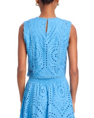 Eyelet Sleeveless Top - Exclusive