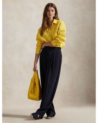 Oversized Fit Long Sleeve Linen Shirt