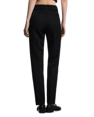 Linen Straight Leg Flat Front Trousers