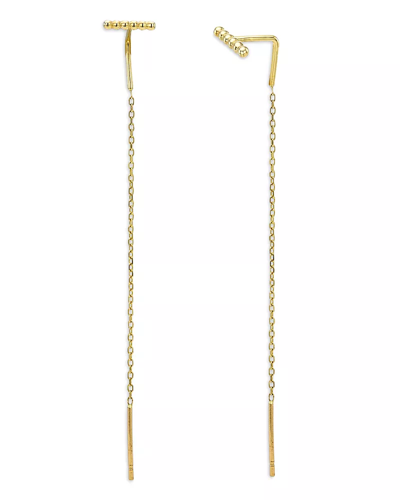 Zoe Lev 14K Yellow Gold Cable Link Threader Earrings