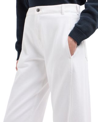 Mid Rise Slim Barrel Leg Jeans in Solid White
