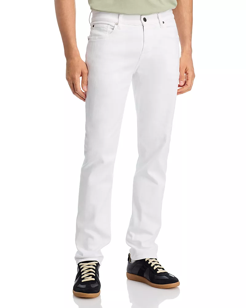 7 For All Mankind Luxe Performance Plus Slimmy Tapered Slim Fit Jeans in White