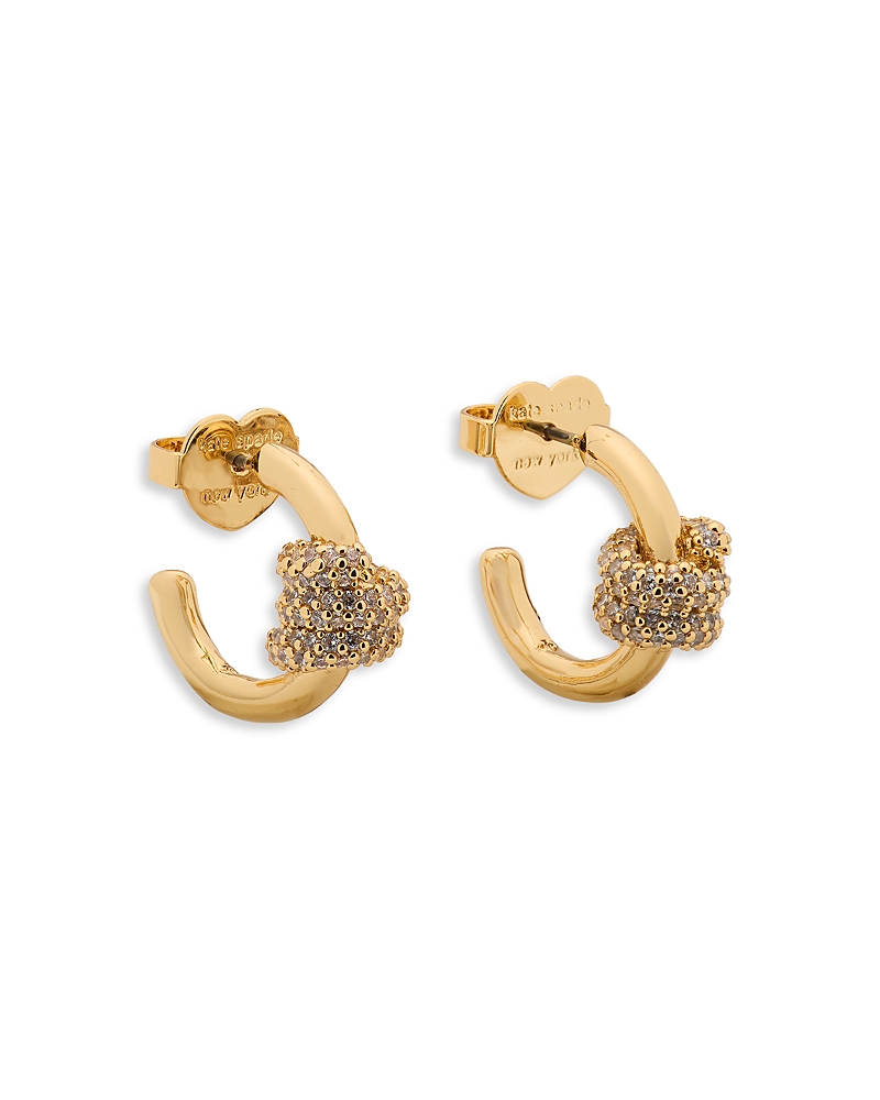Shop Kate Spade New York Ropes & Knots Cubic Zirconia Pave Small Hoop Earrings