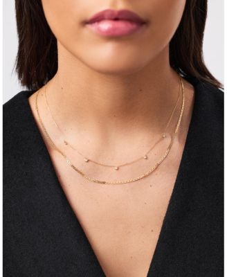 Solid Yellow Gold Flat Mariner Chain Necklace