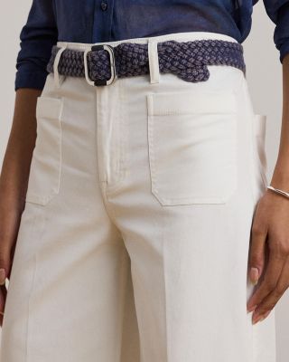 Stretch Chino Wide Leg Cropped Pants