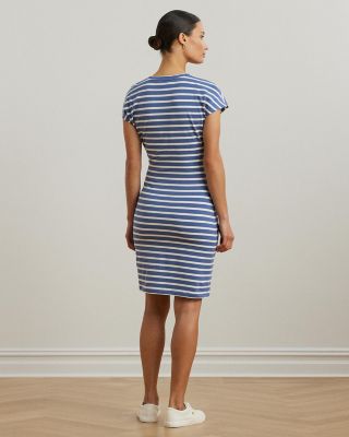Striped Tie Front Jersey Dress