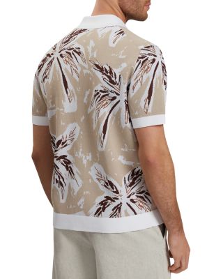 Kyes Short Sleeve Knitted Leaf Regular Fit Button Down Shirt