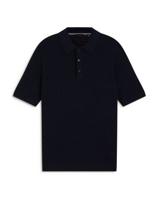 Waterby Short Sleeve Silk and Cotton Textured Polo