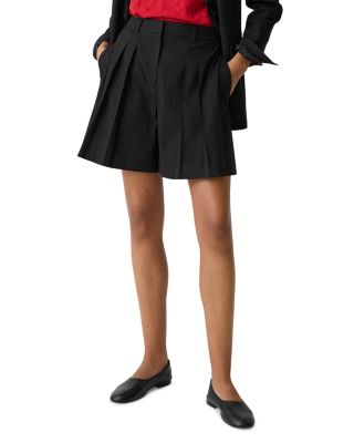 Pleated Linen Shorts