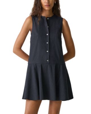 Theory - Sleeveless Linen Blend Mini Dress