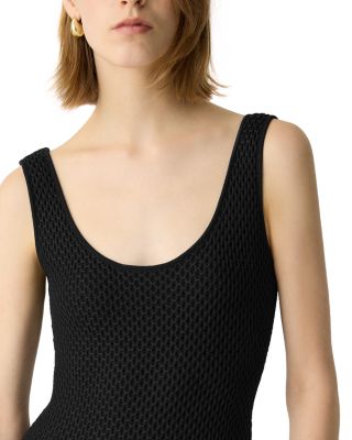 Midi Dress in Textured Cotton-Blend