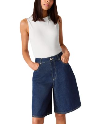 Wide Leg Denim Shorts