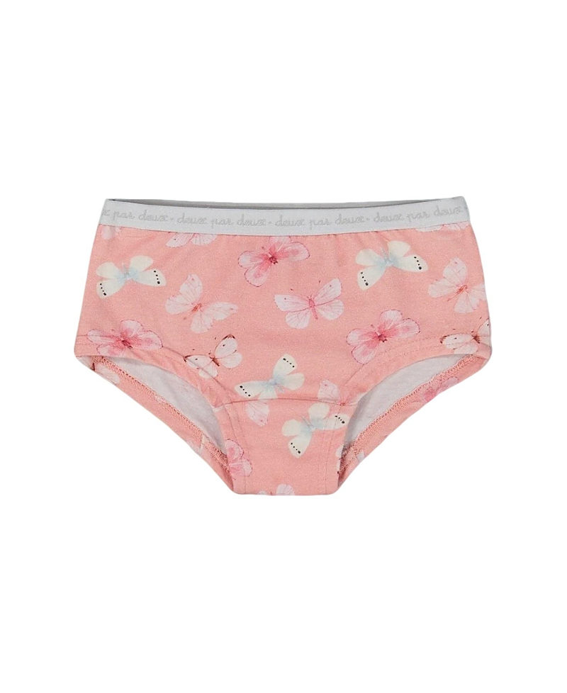 Deux Par Deux Girls' Printed Organic Cotton Short Panty - Little Kid, Big Kid