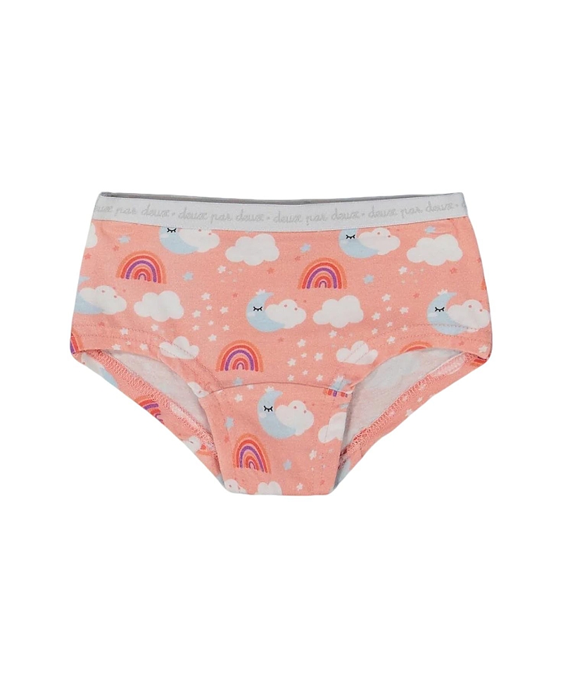 Deux Par Deux Girls' Printed Organic Cotton Short Panty - Little Kid, Big Kid