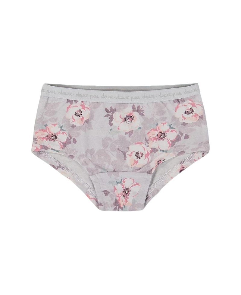 Deux Par Deux Girls' Printed Organic Cotton Short Panty - Little Kid, Big Kid