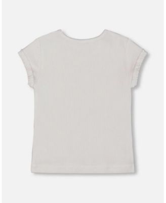 Girls' Flat Back Rib Top with Print - Little Kid