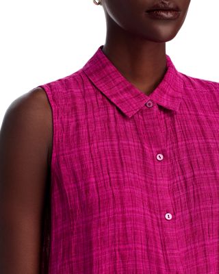  Linen Plaid Shirt Dress