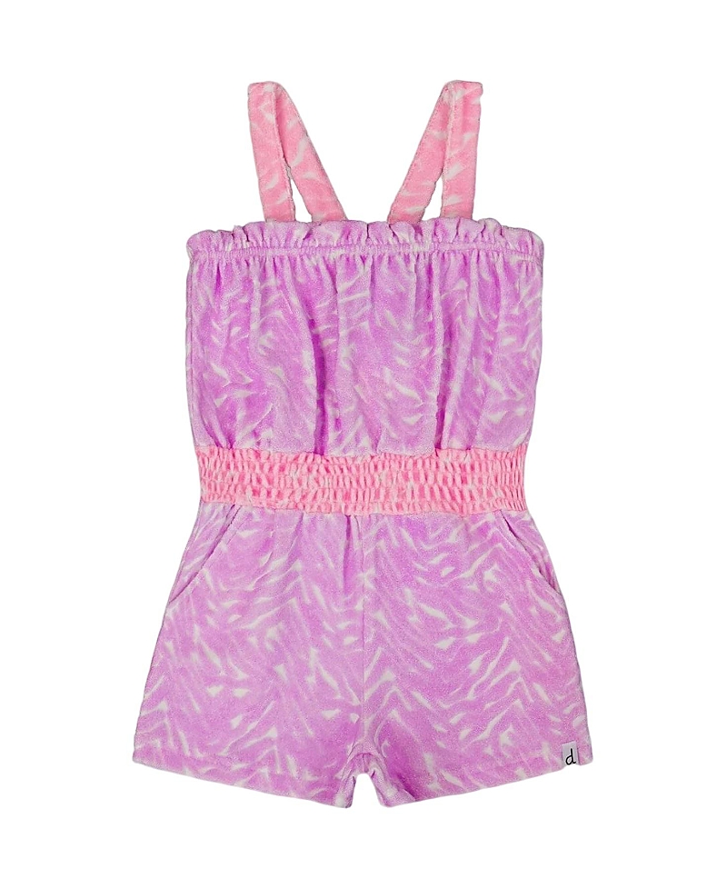 Deux par Deux Girls' Printed Terry Cloth Romper