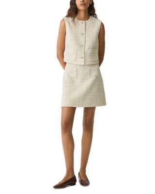 A-Line Mini Skirt in Texture Tweed