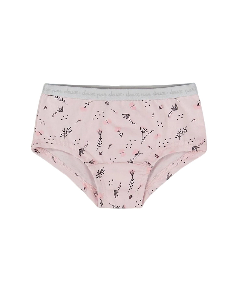 Deux Par Deux Girls' Printed Organic Cotton Short Panty - Little Kid, Big Kid
