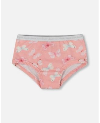 Girls' Printed Organic Cotton Boyshort Panties, Set of 3 - Little Kid, Big Kid