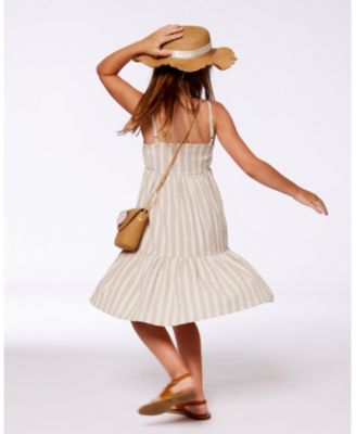  Girls' Sleeveless Linen Dress - Big Kid