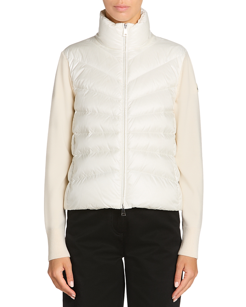 Moncler Cardigan Puffer Jacket In Neutral