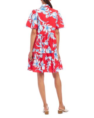 Puff Sleeve Tiered Shirt Dress