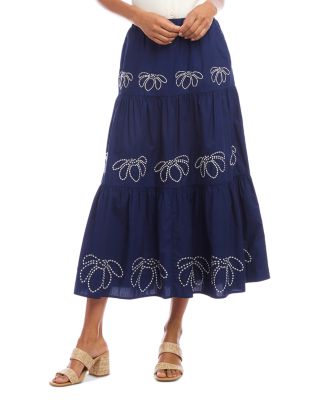 Karen Kane - Embroidered Tiered Midi Skirt