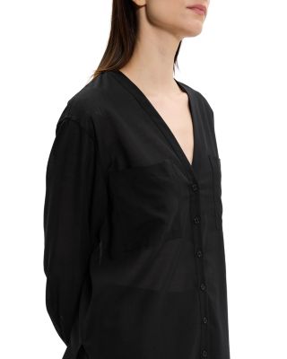 Oversized Collarless Shirt 