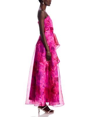 Ruffled Side Slit Gown